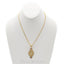 22K Two Tone Gold Engraved Pendant & Earrings Set W/ Semiprecious Stones - Virani Jewelers
