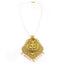 22K Yellow Gold Necklace W/ Uncut Diamond Laxmi Pendant on Pearled String - Virani Jewelers
