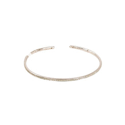 14K White Gold Diamond Bangle W/ VS Diamonds on Thin Open Cuff Bangle - Virani Jewelers