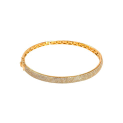 14K Rose Gold Diamond Bangle W/ VS Diamonds & Rounded Band - Virani Jewelers
