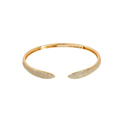 14K Rose Gold Diamond Bangle W/ VS Diamonds & Serpentine Open Cuff - Virani Jewelers