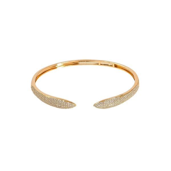 14K Rose Gold Diamond Bangle W/ VS Diamonds & Serpentine Open Cuff - Virani Jewelers |  14K Rose Gold Diamond Bangle W/ VS Diamonds & Serpentine Open Cuff for women. This lovely pi...