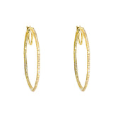 14K Yellow Gold Diamond Hoop Earrings W/ 0.50ct SI Diamonds - Virani Jewelers | These are a pair of 14K yellow gold diamond hoop earrings with 0.50ct SI diamonds. These stunning...