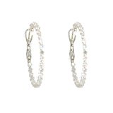 14K White Gold Diamond Hoops W/ 3.2ct Diamonds & Shared Prong Setting - Virani Jewelers |  14K White Gold Diamond Hoops W/ 3.2ct Diamonds & Shared Prong Setting for women. Dare to daz...