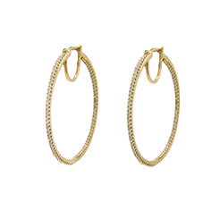 0.5CT Diamond Hoop Earrings Set In 14K Yellow Gold - Virani Jewelers