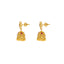 22K Yellow Gold Diamond Temple Necklace & Jhumki Drop Earrings Set W/ 11.06ct Uncut Diamonds, Rubies, Pearls & Laxmi Kasu on Pendant Necklace - Virani Jewelers
