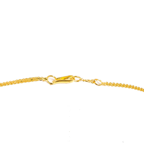 22K Yellow Gold Diamond Necklace & Earrings Set W/ 14.74ct Uncut Diamonds, Rubies & Laxmi Kasu on Deep V-Neck Pendant Necklace - Virani Jewelers | 22K Yellow Gold Uncut Diamond Necklace & Earrings Set W/ 14.74ct Uncut Diamonds, Rubies &...