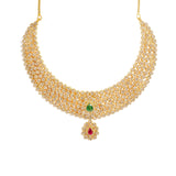 22K Yellow Gold Diamond Necklace & Earrings Set W/ 38.54ct Uncut Diamonds, Rubies & Emeralds on Choker Necklace - Virani Jewelers |  22K Yellow Gold Diamond Necklace & Earrings Set W/ 38.54ct Uncut Diamonds, Rubies & Emer...