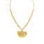 22K Yellow Gold Diamond Necklace & Earrings Set W/ 10.23ct Uncut Diamonds, Rubies, Laxmi Kasu & Fan Pendant - Virani Jewelers