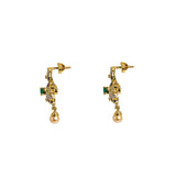 18K  Yellow Gold Diamond Necklace & Earrings Set W/ VVS Diamonds, Emeralds, Pearls & Lotus Flower Pendant - Virani Jewelers |  18K Yellow Gold Diamond Necklace & Earrings Set W/ VVS Diamonds, Emeralds, Pearls & Lotu...
