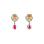 18K  Multi Tone Gold Diamond Necklace & Earrings Set W/ VVS Diamonds, Rubies & Eyelet Chain - Virani Jewelers