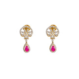 18K  Multi Tone Gold Diamond Necklace & Earrings Set W/ VVS Diamonds, Rubies & Eyelet Chain - Virani Jewelers | 18K Multi Tone Gold Diamond Necklace & Earrings Set W/ VVS Diamonds, Rubies & Eyelet Chai...