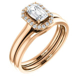 Four Prong High Set Diamond Engagement Ring W/ Band - Virani Jewelers | 