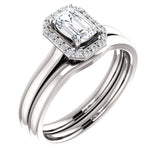 Four Prong High Set Diamond Engagement Ring W/ Band - Virani Jewelers | 