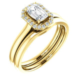 Four Prong High Set Diamond Engagement Ring W/ Band - Virani Jewelers | 