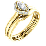 Four Prong High Set Diamond Engagement Ring W/ Band - Virani Jewelers | 