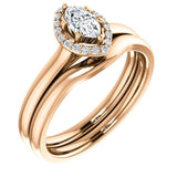 Four Prong High Set Diamond Engagement Ring W/ Band - Virani Jewelers | 