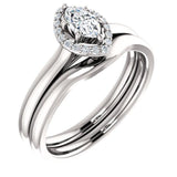 Four Prong High Set Diamond Engagement Ring W/ Band - Virani Jewelers | 