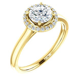 Four Prong High Set Diamond Engagement Ring W/ Band - Virani Jewelers | 