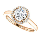 Four Prong High Set Diamond Engagement Ring W/ Band - Virani Jewelers | 