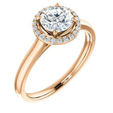 Four Prong High Set Diamond Engagement Ring W/ Band - Virani Jewelers | 