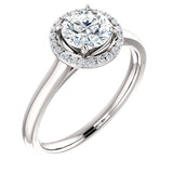 Four Prong High Set Diamond Engagement Ring W/ Band - Virani Jewelers | 