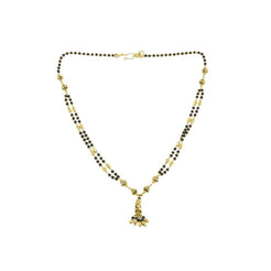 22K Yellow Gold Chain W/ Double Strand & Multi Bead Hanging Pendant - Virani Jewelers