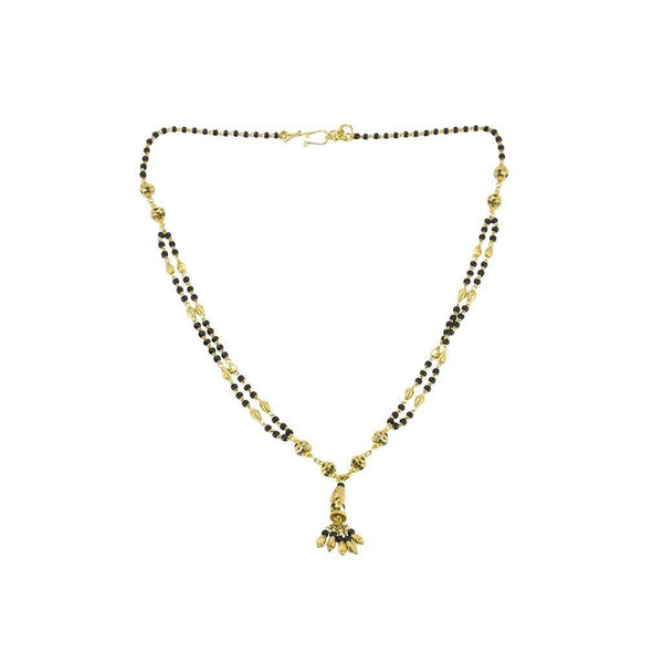 22K Yellow Gold Chain W/ Double Strand & Multi Bead Hanging Pendant - Virani Jewelers | 22K Yellow Gold Chain W/ Double Strand & Multi Bead Hanging Pendant for women. This exquisite...