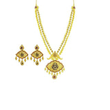 22K Yellow Gold Necklace & Earrings Set W/ CZ, Rubies, Emeralds on Laxmi & Third Eye Pendant - Virani Jewelers |  22K Yellow Gold Necklace & Earrings Set W/ CZ, Rubies, Emeralds on Laxmi & Third Eye Pen...