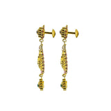 22K Yellow Gold Necklace & Earrings Set W/ CZ, Ruby, Emerald, Pearls & Laxmi Pendant on U-Shaped Beaded Chain - Virani Jewelers |  22K Yellow Gold Necklace & Earrings Set W/ CZ, Ruby, Emerald, Pearls & Laxmi Pendant on ...