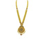 22K Yellow Gold Necklace & Earrings Set W/ Ruby, Emerald, CZ & Pearls on Plunging Beaded Chain - Virani Jewelers