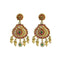 22K Yellow Gold Necklace & Earrings Set W/ Ruby, Emerald, CZ & Pearls on Plunging Beaded Chain - Virani Jewelers
