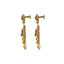 22K Yellow Gold Necklace & Earrings Set W/ Ruby, Emerald, CZ & Pearls on Plunging Beaded Chain - Virani Jewelers