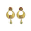22K Yellow Gold Necklace & Earrings Set W/ CZ, Ruby, Emerald & Mango Leaves on Collar Necklace - Virani Jewelers