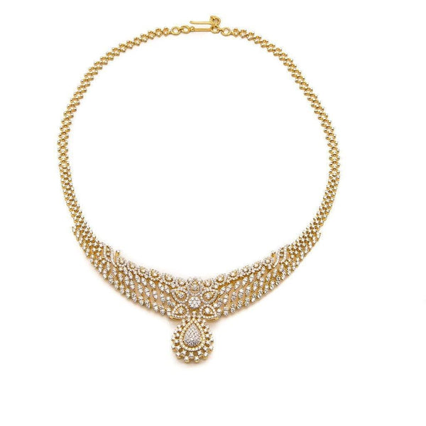 18K Gold Diamond Necklace and Earrings Set - Virani Jewelers | Beautiful Diamond Set