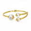 22K Multi Tone Gold Bangle W/ 3 Asymmetric Gold Ball Design - Virani Jewelers
