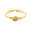 22K Yellow Gold Baby Bangle W/ CZ Gems, Ornate Peacock & Small Flower Accents - Virani Jewelers