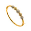 22K Multi Tone Gold Bangle W/ Yellow & White Gold Glass Blast Details on 5 Accent Balls - Virani Jewelers