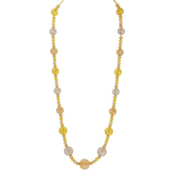 22K Multi Tone Gold Chain W/ Long Strand of Large Textured Bead-Ball Accents - Virani Jewelers