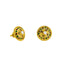 22K Yellow Gold Stud Earrings W/ Pearl & Diamond Shaped Hand Painted Details - Virani Jewelers