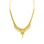 22K Multi Tone Gold Necklace & Earrings Set W/ Wide Royal Beaded Pendant & Hanging Gold Beads - Virani Jewelers