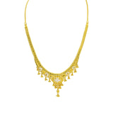22K Multi Tone Gold Necklace & Earrings Set W/ Wide Royal Beaded Pendant & Hanging Gold Beads - Virani Jewelers |  22K Multi Tone Gold Necklace & Earrings Set W/ Wide Royal Beaded Pendant & Hanging Gold ...