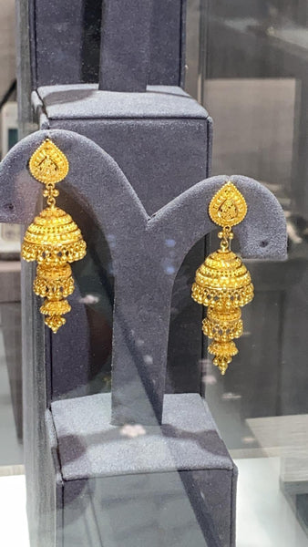22k Gold Earring - Virani Jewelers | Weight 24.7gm