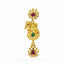 22K Gold Ruby Emerald CZ Peacock Earrings - Virani Jewelers