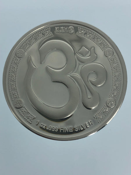 Laxmi Silver Coin with OM engraved on the back - Virani Jewelers | 