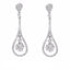 1.36CT Diamond Double Frame Drop Earrings Set In 14K White Gold W/ Floral Frame Setting - Virani Jewelers