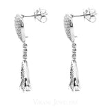 1.23CT Diamond Drop Teardrop Bisou Earrings Set In 14K White Gold - Virani Jewelers | 1.23CT Diamond Drop Teardrop Bisou Earrings Set In 14K White Gold for women. Gold weight is 4.75 ...