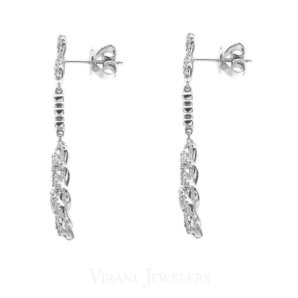 1.31CT Diamond Drop Paisley Earrings Set In 14K White Gold - Virani Jewelers | 1.31CT Diamond Drop Paisley Earrings Set In 14K White Gold for women. Gold weight is 6.4 grams. E...