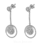 1.72CT Diamond Drop Karma Earrings Set In 18K White Gold - Virani Jewelers | 1.72CT Diamond Drop Karma Earrings Set In 18K White Gold for women. Gold weight is 4.5 grams. Ear...