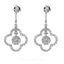 1.6CT Diamond Drop Quatrefoil Earrings Set In 14K White Gold - Virani Jewelers